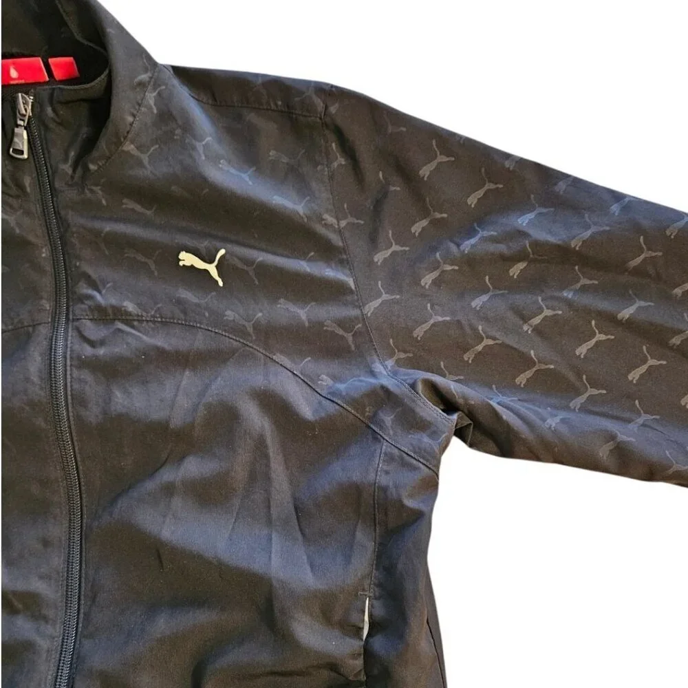 Vintage Puma Logo Track Jacket Windbreaker, Black, WMNS SZ LG